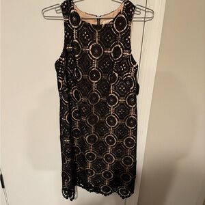 Eliza J Black and Gold Sheath Mini Dress
